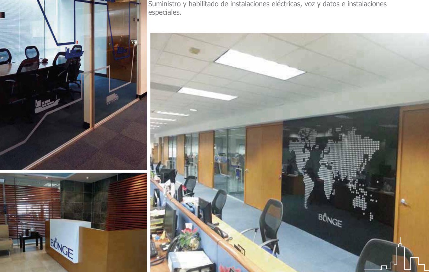 Diseño interior e instalaciones del Corporativo Bunge desarrollado por Grupo Trazo Urbano